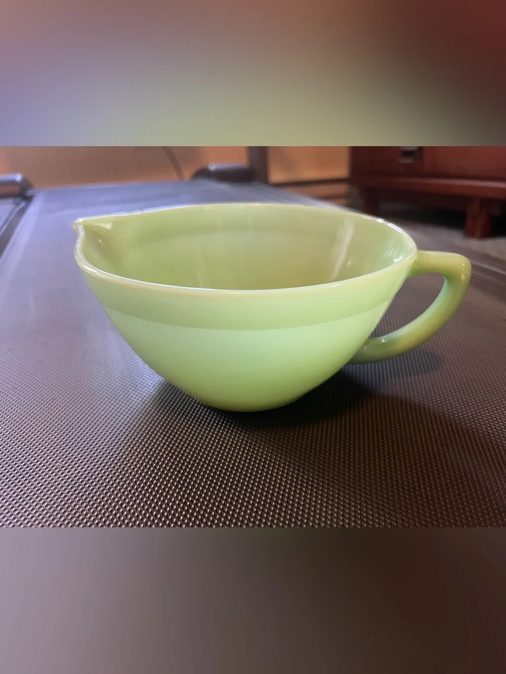 VINTAGE FIRE KING JADEITE GREEN GLASS BATTER BOWL PITCHER